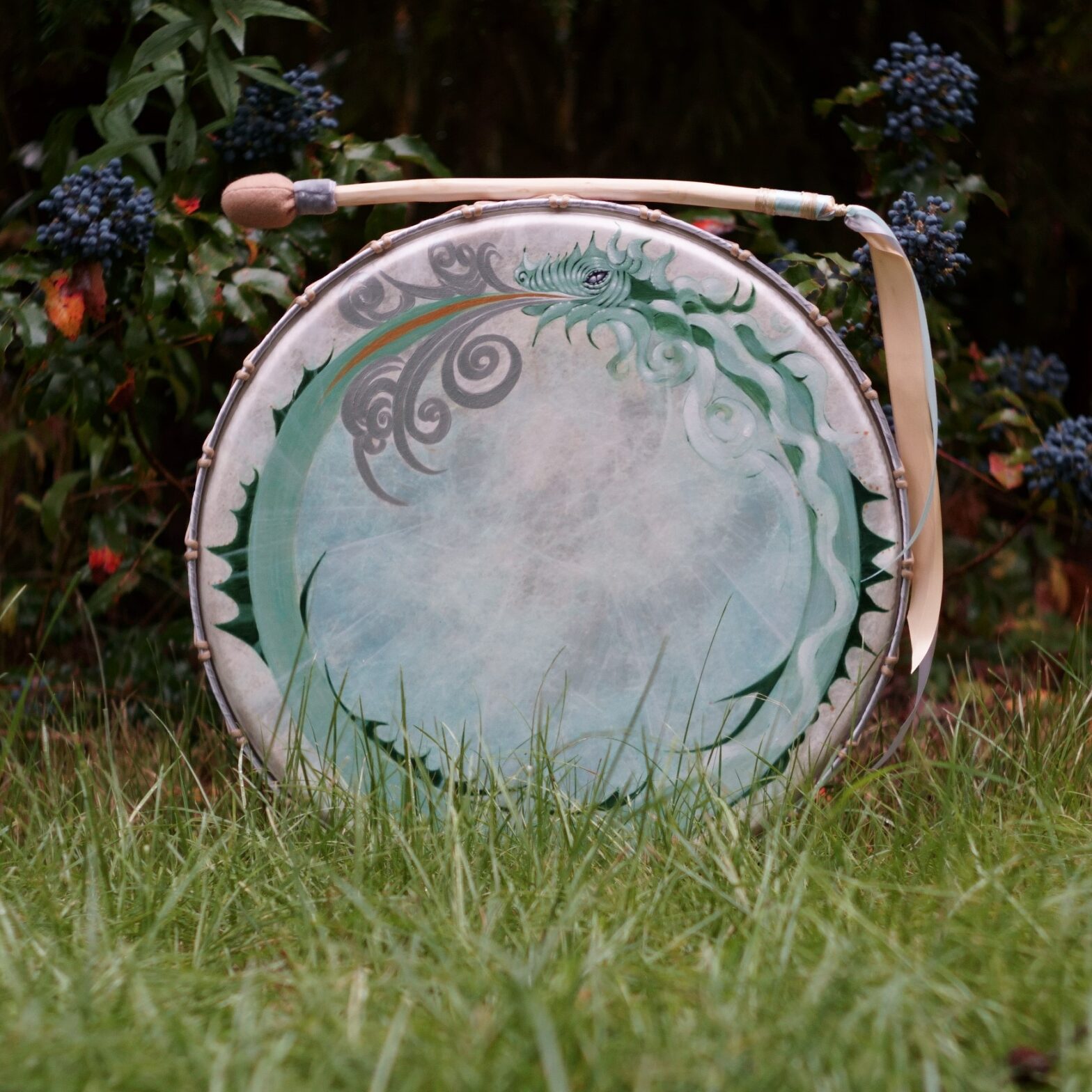 vegan shamanic drum dragon bęben szamański wegański smok